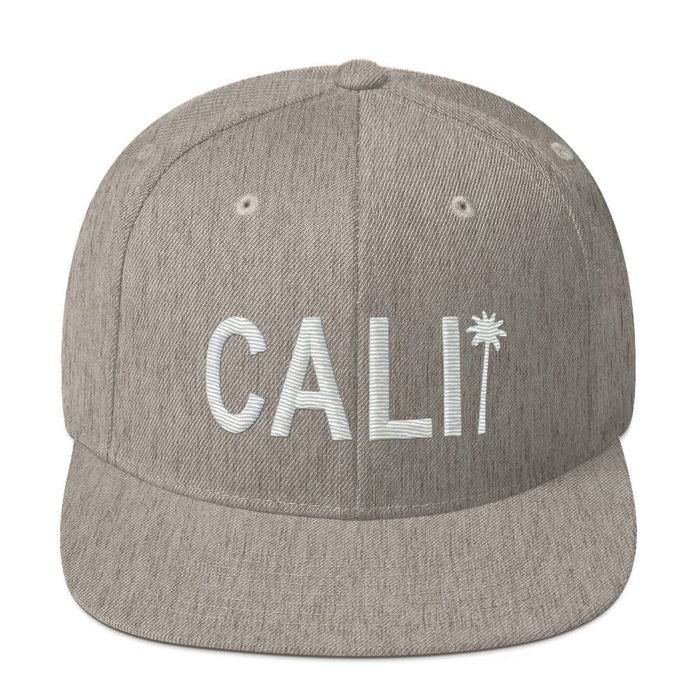 Triniskies Heather Grey Cali Embroidered California Trucker Cap. Classic Fit Flat Brim