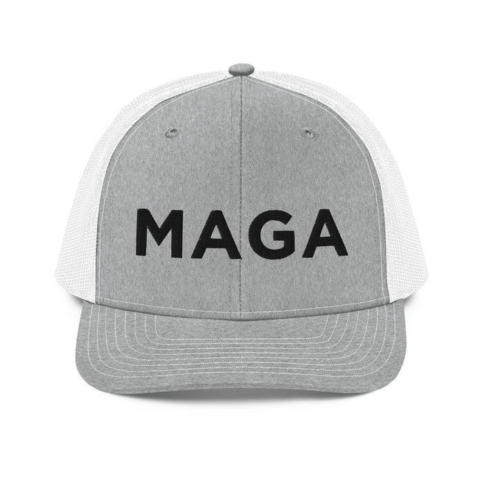 Triniskies  Heather Grey/White MAGA Embroidered Trucker Cap Make America Great Again Richardson 112