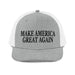 Triniskies  Heather Grey/White Make America Great Again MAGA Embroidered Trucker Cap Richardson 112