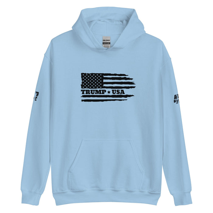 Triniskies  Hoodie Trump USA Unisex Patriotic Hoodie Black Flag Sweatshirt for Patriots