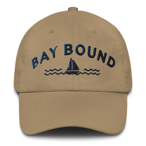 Triniskies Khaki Bay Bound Embroidered Dad Hat - Low Profile, Adjustable Strap, Coastal Style Maryland Hat Chesapeake