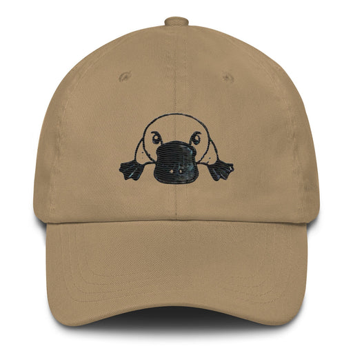 Triniskies Khaki Embroidered Platypus Dad Hat – Low-Profile, Stylish & Comfortable Wildlife Humor Funny Hat