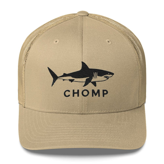 Triniskies Khaki Embroidered Shark Mesh Back Trucker Cap