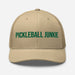 Triniskies Khaki Pickleball Junkie Embroidered Trucker Cap Classic Six-Panel Mesh Back Hat