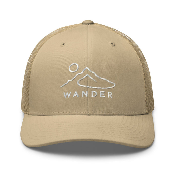 Triniskies  Khaki Wander Often Minimalist Mountain Landscape Trucker Hat – Camping & Hiking