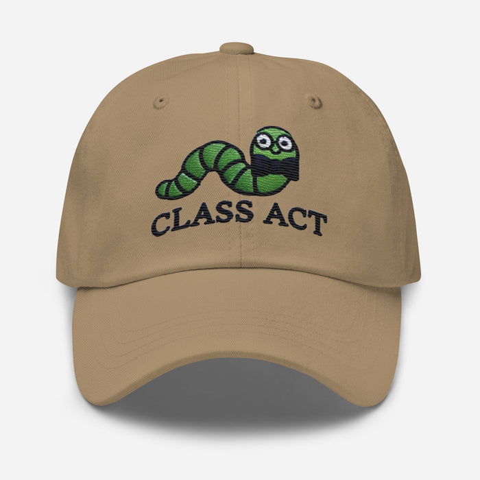 Triniskies  Khaki Worm Class Act Embroidered Dad Hat for Everyday Style