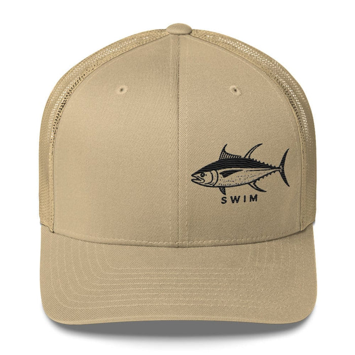 Triniskies Khaki Yellowfin Tuna EmbroideredTrucker Cap