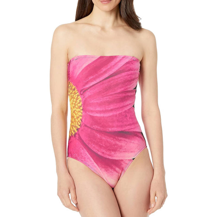 Triniskies large / Pink Calvin Klein Women's Classic Bandeau One Piece Swimsuit Swimwear SZ 10