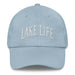 Triniskies Light Blue Embroidered "Lake Life" Dad Hat – Low Profile, Adjustable Strap Mens Gift Womens Gift