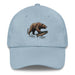 Triniskies Light Blue Great Outdoors Embroidered Bear and Salmon Dad hat Great Adventures Outdoor Life Camping Fishing Hat