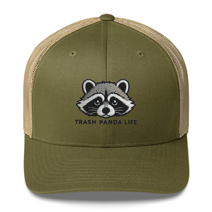 Triniskies Moss/ Khaki Embroidered Trash Panda Wildlife Humor Trucker Hat – Funny & Stylish