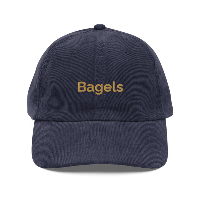 Triniskies  Navy Bagels Embroidered Corduroy Hat - Retro Done Right