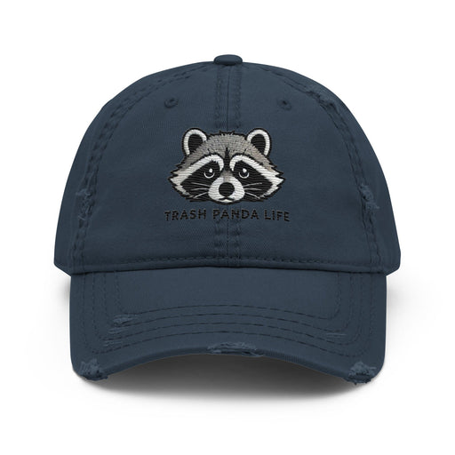 Triniskies Navy Embroidered Trash Panda Life Distressed Dad Hat – Edgy & Fun Wildlife Funny Stylish Hat