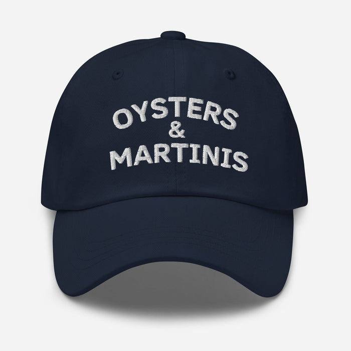 Triniskies  Navy Oysters & Martinis Embroidered Dad Hat