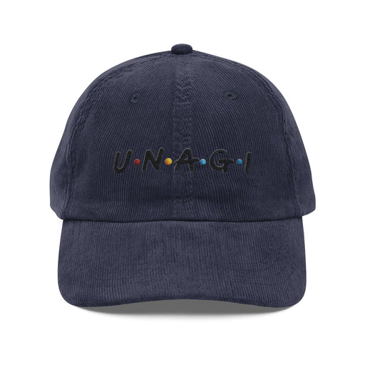 Triniskies  Navy UNAGI Embroidered Corduroy Cap – Always Stay Aware