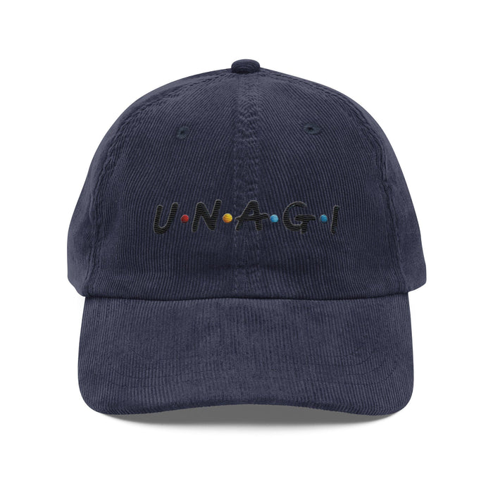 Triniskies  Navy UNAGI Embroidered Corduroy Cap – Always Stay Aware