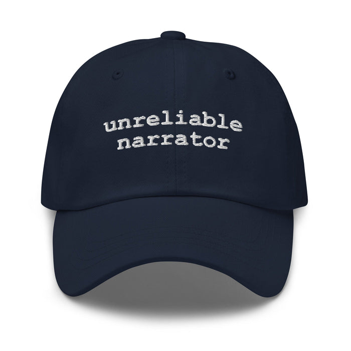 Triniskies  Navy Unreliable Narrator Embroidered Cotton Dad Hat for Book Lovers