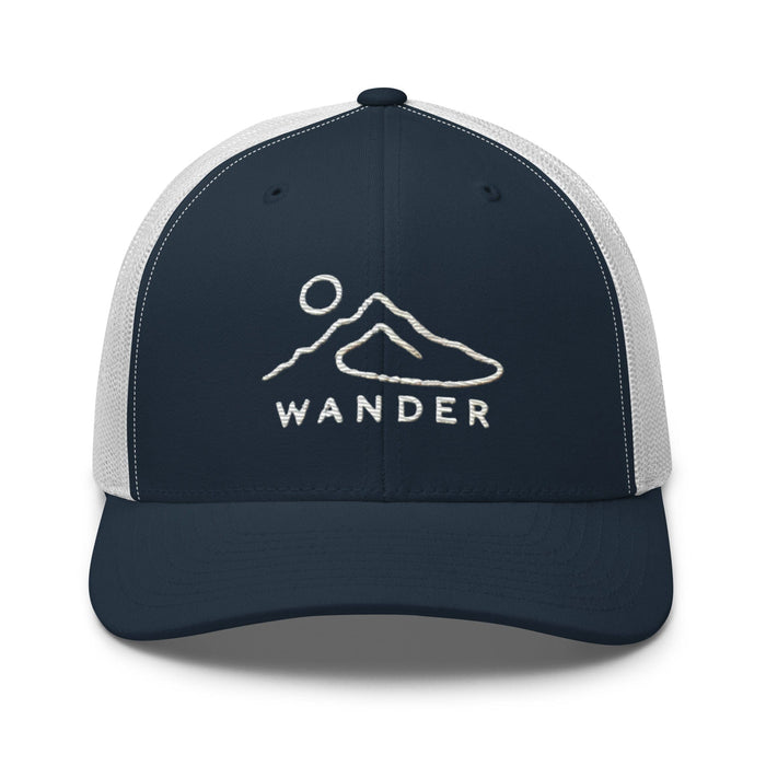 Triniskies  Navy/ White Wander Often Minimalist Mountain Landscape Trucker Hat – Camping & Hiking