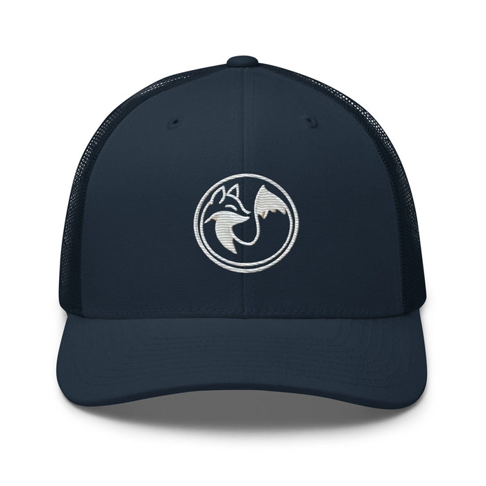 Triniskies  Navy Wild Fox Embroidered Trucker Cap – Trendy and Nature-Friendly