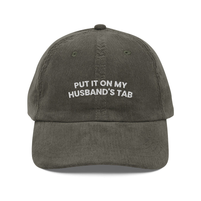 Triniskies  Olive Put It on My Husband's Tab Embroidered Corduroy Cap