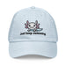 Triniskies Pastel Blue Embroidered "Axolotl Just Keep Swimming" Pastel Baseball Hat, Low Profile Cotton Cap Great Gift Idea