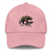 Triniskies Pink Great Outdoors Embroidered Bear and Salmon Dad hat Great Adventures Outdoor Life Camping Fishing Hat