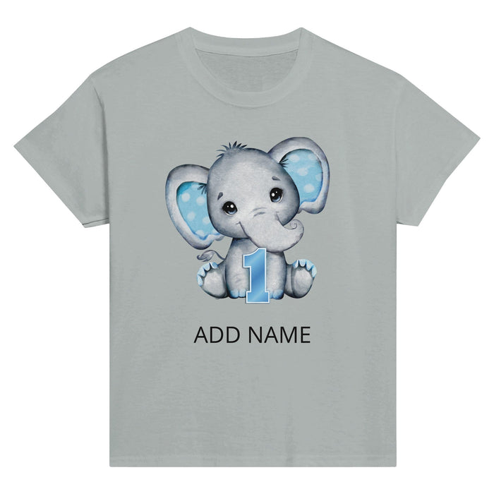 Triniskies Print Material Ash / S Adorable Elephant Birthday Classic Kids Crewneck T-shirt Tee