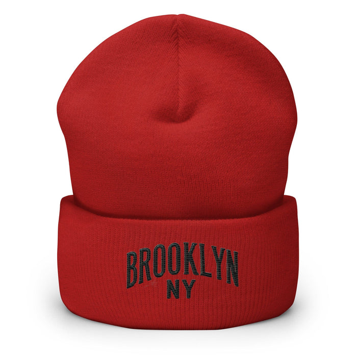 Triniskies  Red Brooklyn New York Cuffed Beanie – Urban Street Style Essential