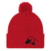 Triniskies Red Cozy Embroidered Platypus Pom-Pom Beanie – Warm & Stylish Cold Weather Wildlife Hat