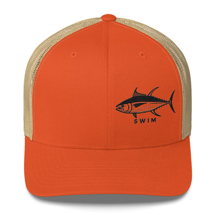 Triniskies Rustic Orange/ Khaki Yellowfin Tuna EmbroideredTrucker Cap