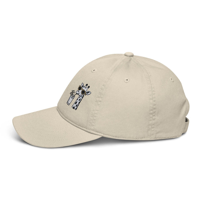 Triniskies  Safari Sips Embroidered Giraffe Organic Dad Hat – Eco-Friendly Adventure Wear