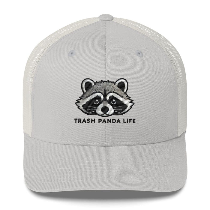 Triniskies Silver Embroidered Trash Panda Wildlife Humor Trucker Hat – Funny & Stylish