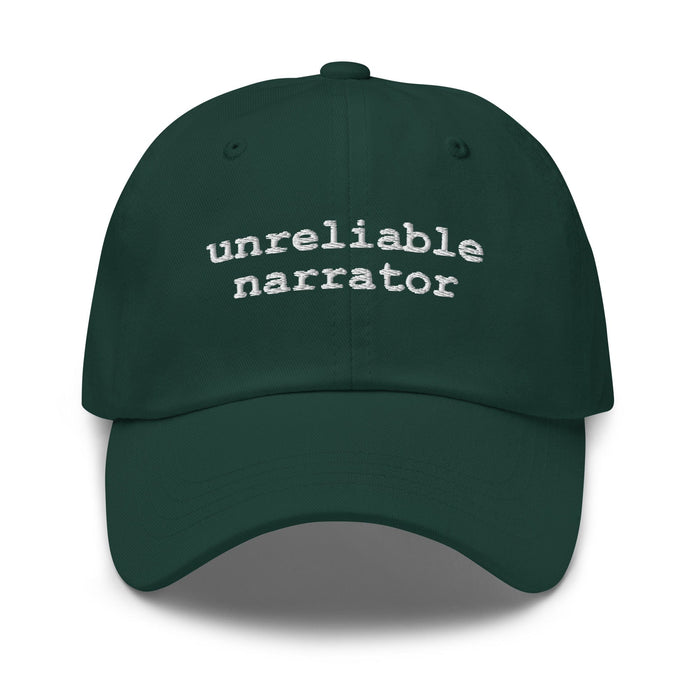 Triniskies  Spruce Unreliable Narrator Embroidered Cotton Dad Hat for Book Lovers