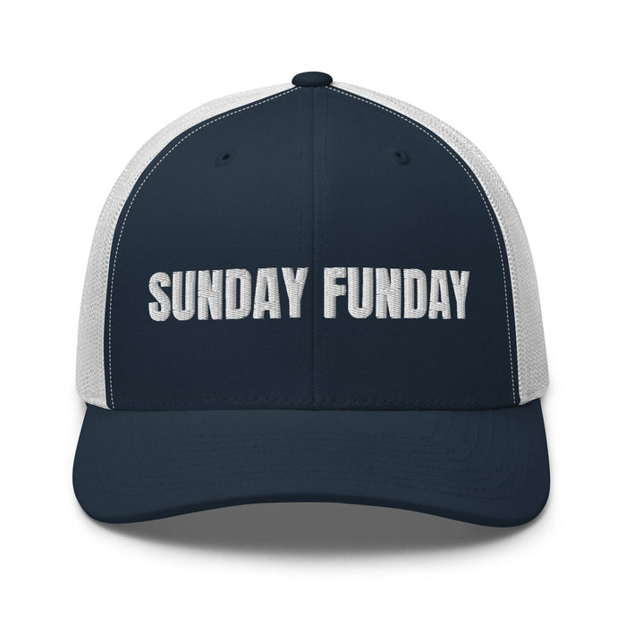 Triniskies Sunday Funday Embroidered Trucker Cap Classic Six-Panel Mesh Back Hat Party Football Sports Hat