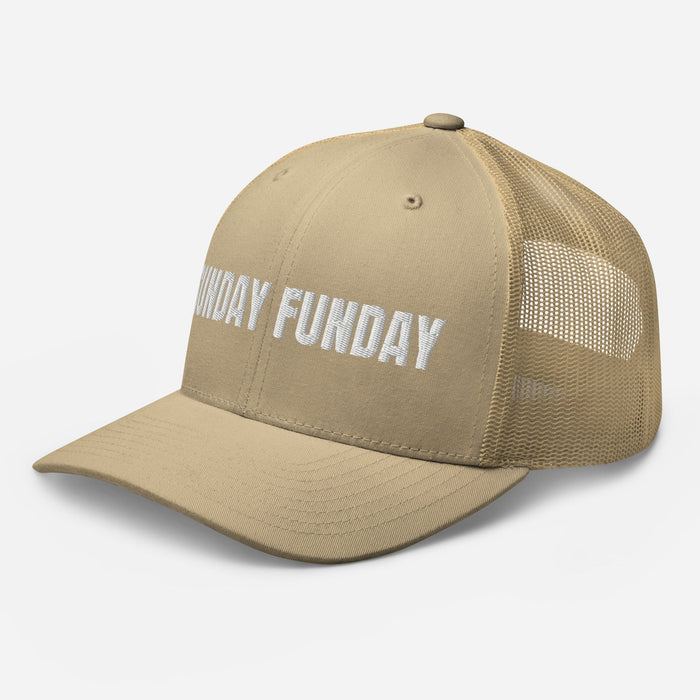 Triniskies Sunday Funday Embroidered Trucker Cap Classic Six-Panel Mesh Back Hat Party Football Sports Hat