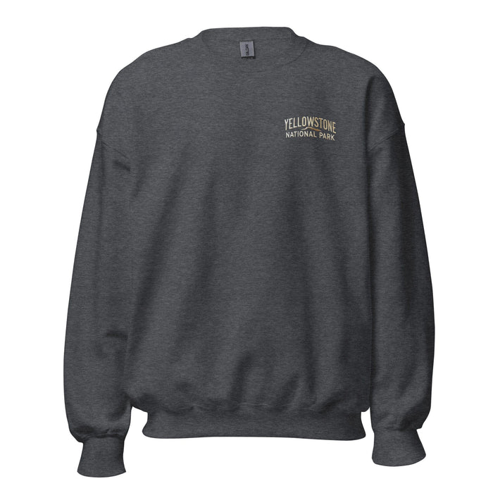 Triniskies  Sweatshirt Dark Heather / S Embroidered Yellowstone National Park Unisex Sweatshirt | Camping & Hiking Sweater