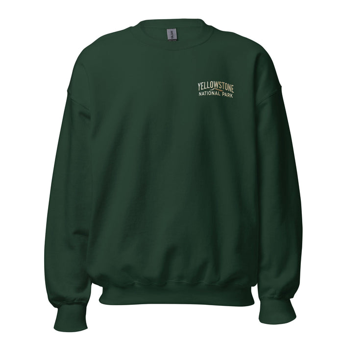 Triniskies  Sweatshirt Forest Green / S Embroidered Yellowstone National Park Unisex Sweatshirt | Camping & Hiking Sweater