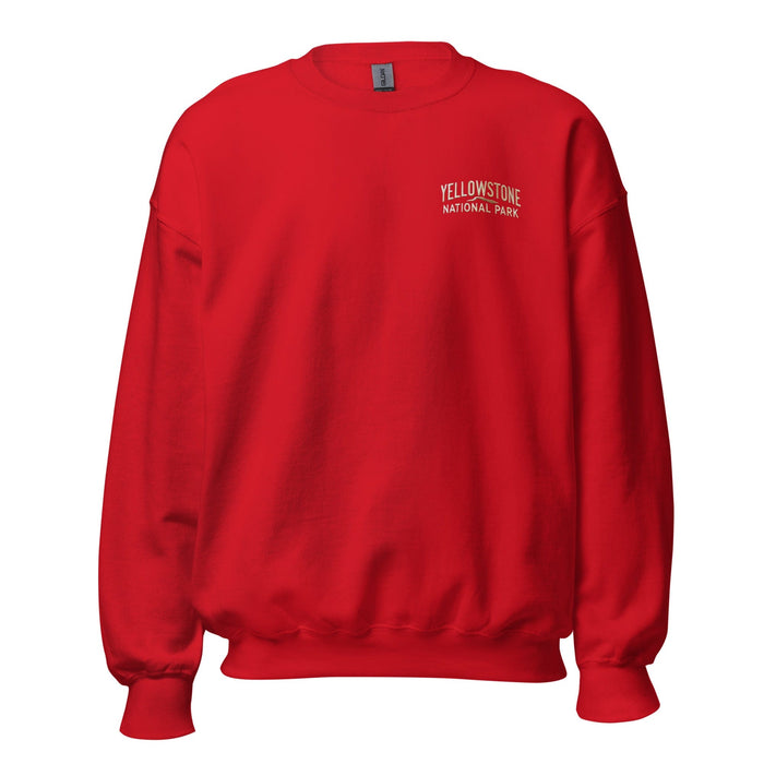 Triniskies  Sweatshirt Red / S Embroidered Yellowstone National Park Unisex Sweatshirt | Camping & Hiking Sweater