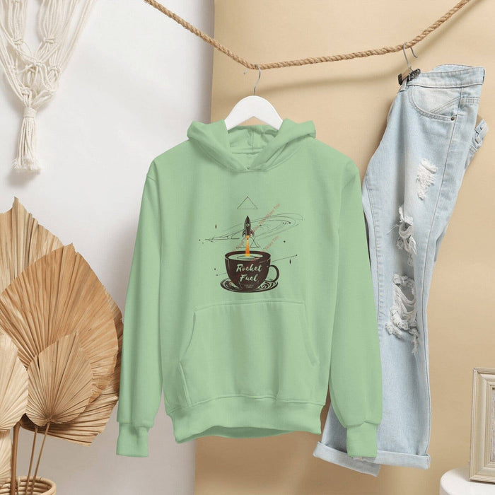 Triniskies TriniSkies Unisex Coffee Rocket Fuel Graphic Hooded Drawstring Sweatshirt