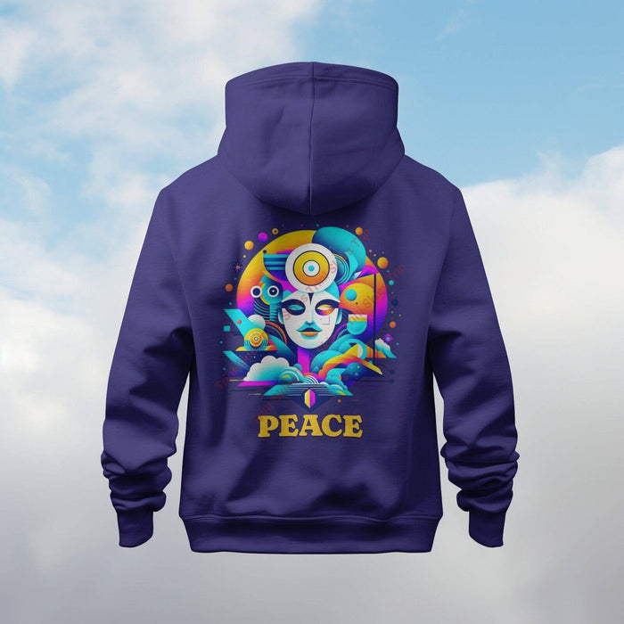 Triniskies TriniSkies Unisex Peace Graphic Hooded Drawstring Sweatshirt