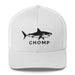 Triniskies White Embroidered Shark Mesh Back Trucker Cap