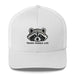 Triniskies White Embroidered Trash Panda Wildlife Humor Trucker Hat – Funny & Stylish