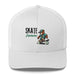 Triniskies White "Skate Forever" Bear Skateboarder Trucker Cap – Mesh Back & Adjustable Fit Trucker Cap