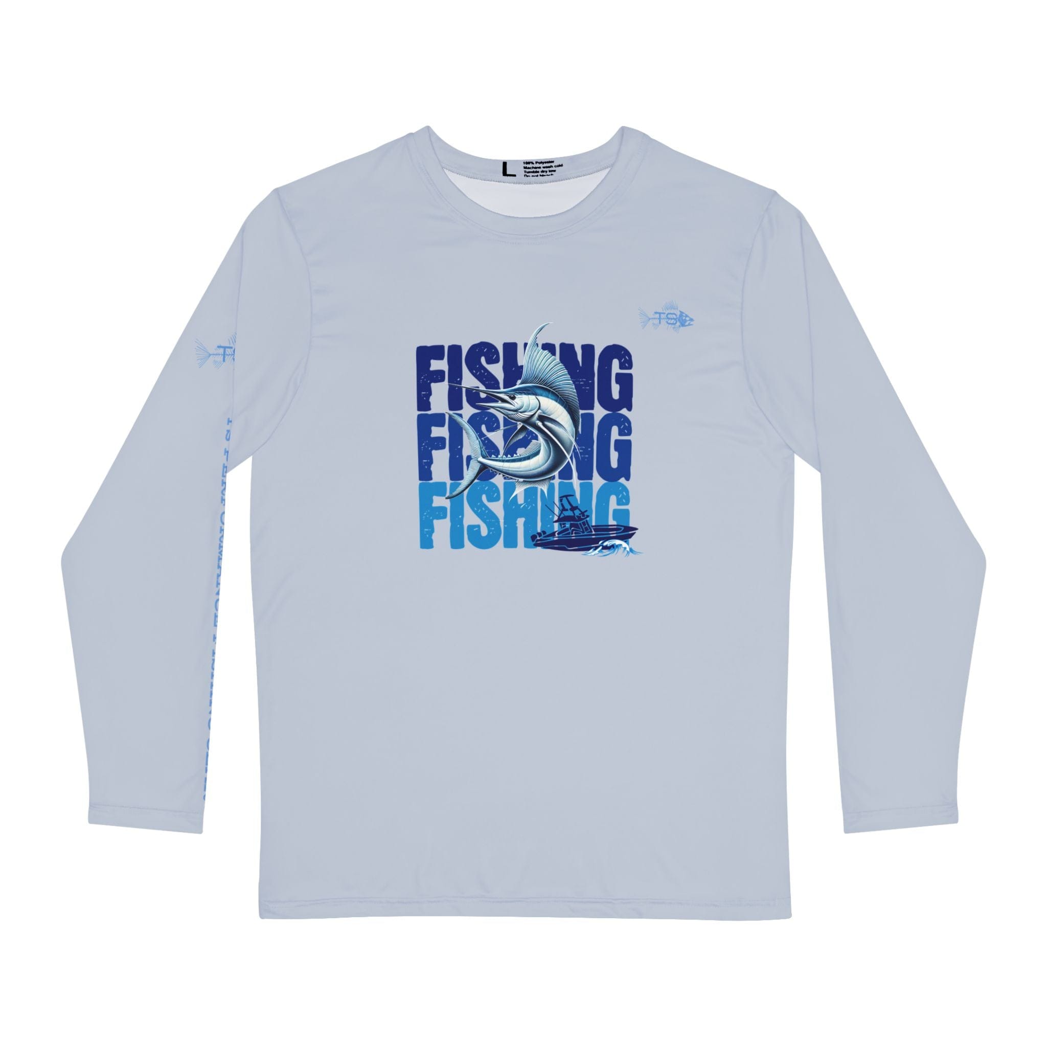 TS Sport Fishing Unisex Long Sleeve Performance Shirt, 100% Polyester, Moisture - Wicking Activewear (GREY). - Triniskies