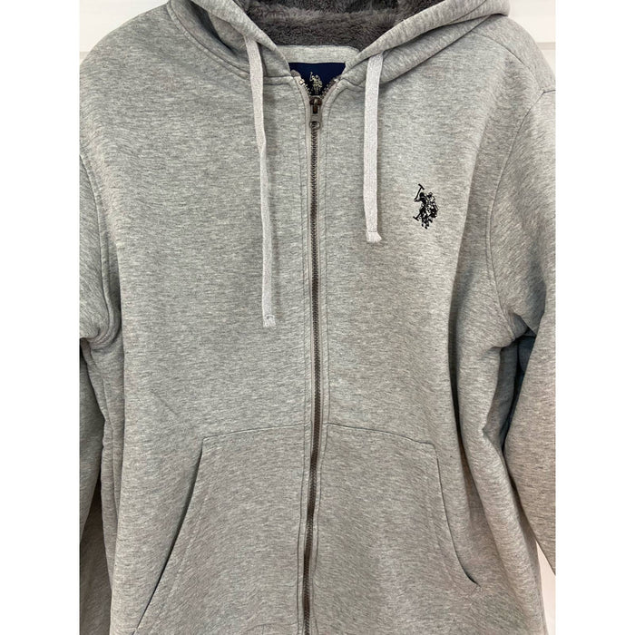 U.S. Polo Assn. US Polo Assn Fleece Hoodie Sweatshirt Heather Gray Size L MSS33