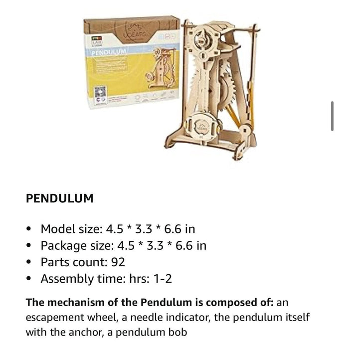 Ugears Stem tan / one size UGEARS STEM Pendulum Model Kit Wooden Model Kits for Adults, Teens and Children