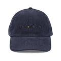 Navy blue unagi embroidered corduroy baseball cap by Trini Skies