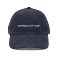 Navy blue embroidered corduroy cap by Trini Skies