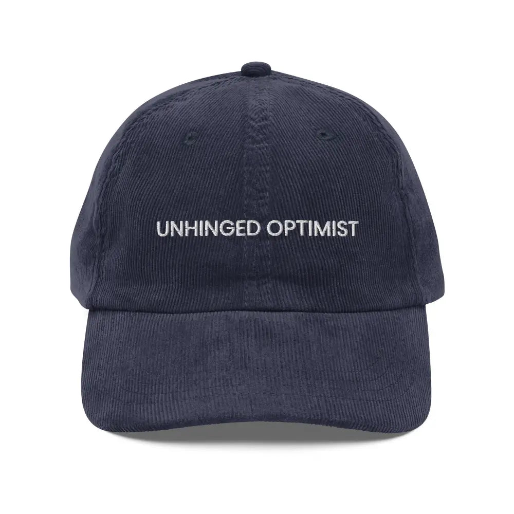 Navy blue embroidered corduroy cap by Trini Skies