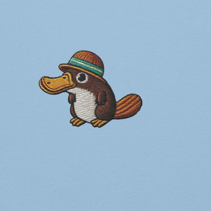 Embroidered "Relaxed Platypus" Sweatshirt, Warm Classic Fit Pre-Shrunk Sweater Wildlife Camping Swertshirt